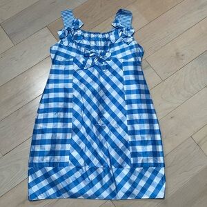 I Pinco Pallino Italian silk girls dress white blue